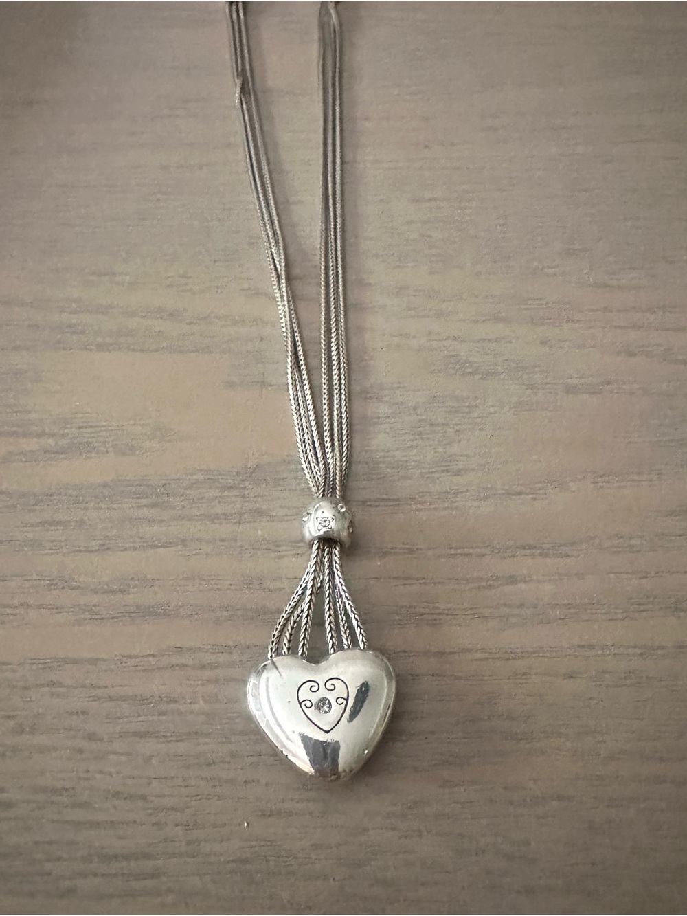 Brighton Sparklung Heart Multi-Strand Heart Necklace - Picture 4 of 4